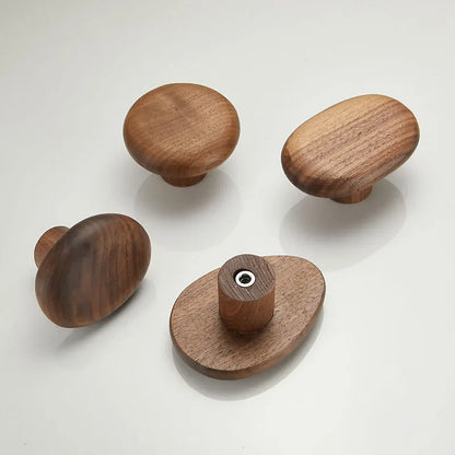 Walnut Wood Wall-Mounted Coat Hook - Sleek Storage Hanger