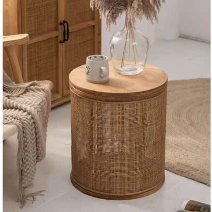 Japanese Rattan Coffee Table - Multi-functional Storage Solution