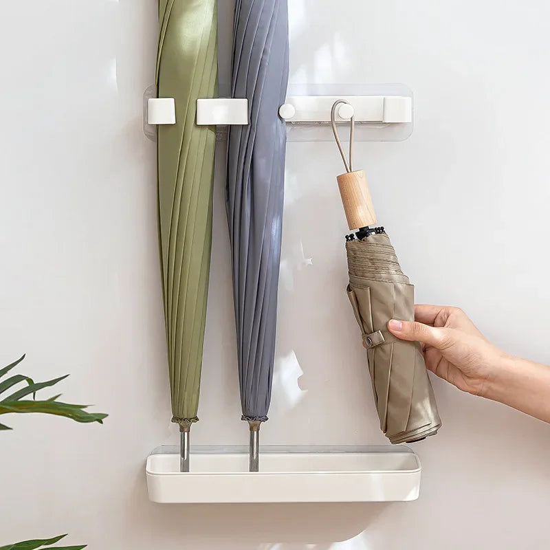 Wall-Mounted Umbrella Rack - Modern Entryway Organizer