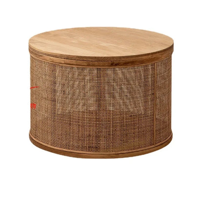 Japanese Rattan Coffee Table - Multi-functional Storage Solution