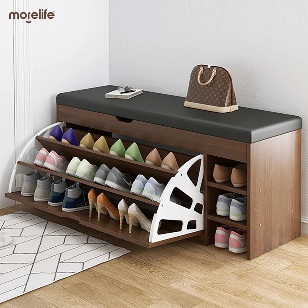 Wooden Shoe Rack Bench - Sleek Entryway Storage Solution