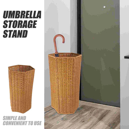 Artificial Rattan Umbrella Stand - Sleek Entryway Organizer