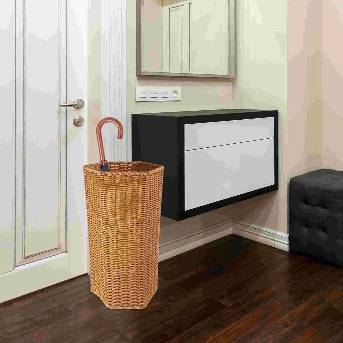 Artificial Rattan Umbrella Stand - Sleek Entryway Organizer